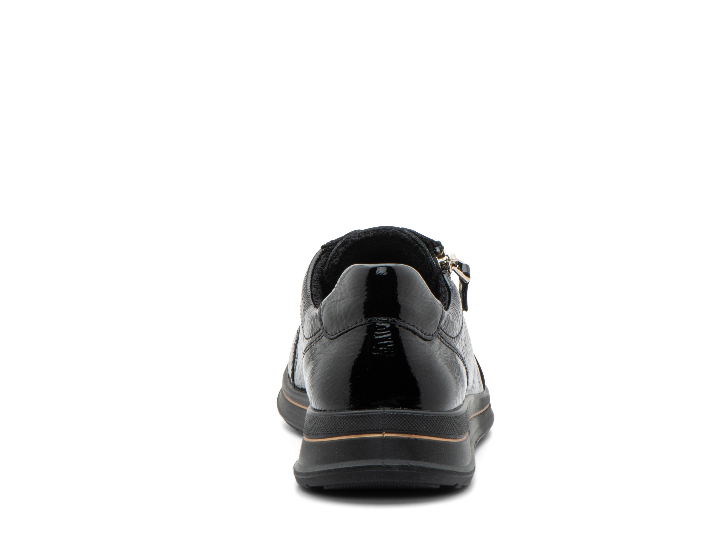 ARA SHOES Oleanna Lace Up Side Zip Sneaker Black Steel