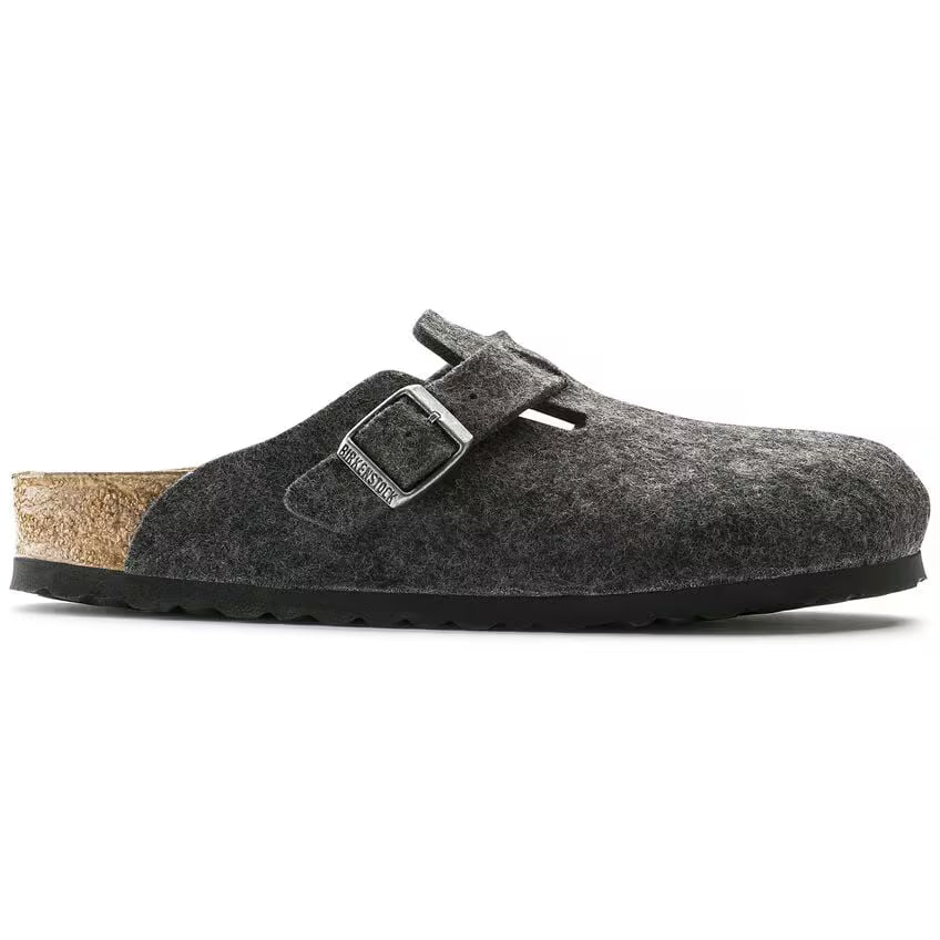 BIRKENSTOCK BOSTON WOOL FELT ANTHRACITE