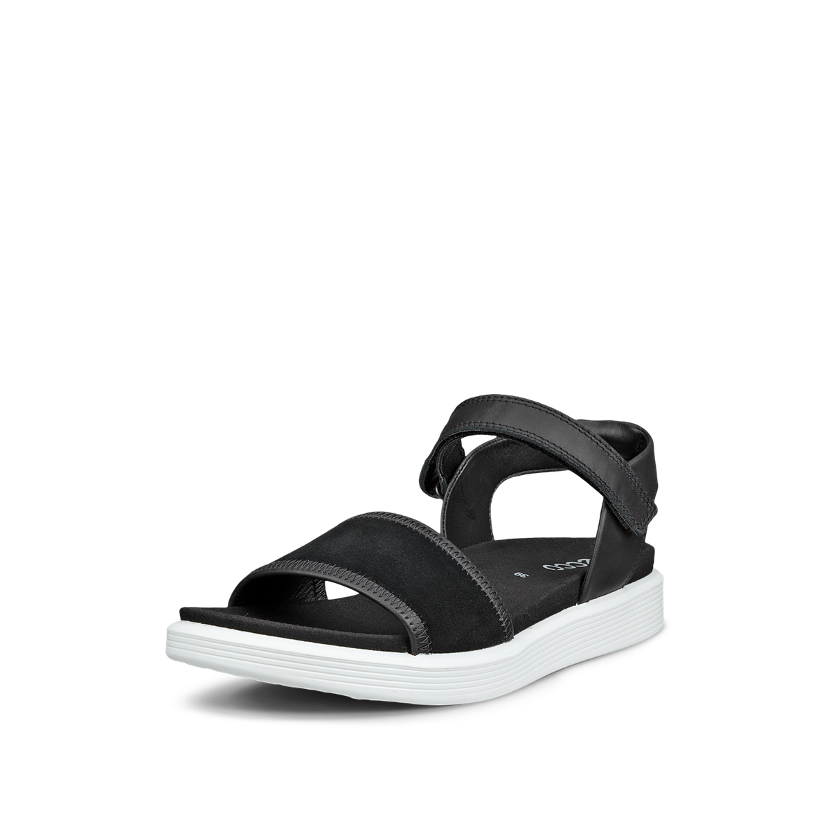 ECCO SOFT SANDAL W  2-STRAP BLACK