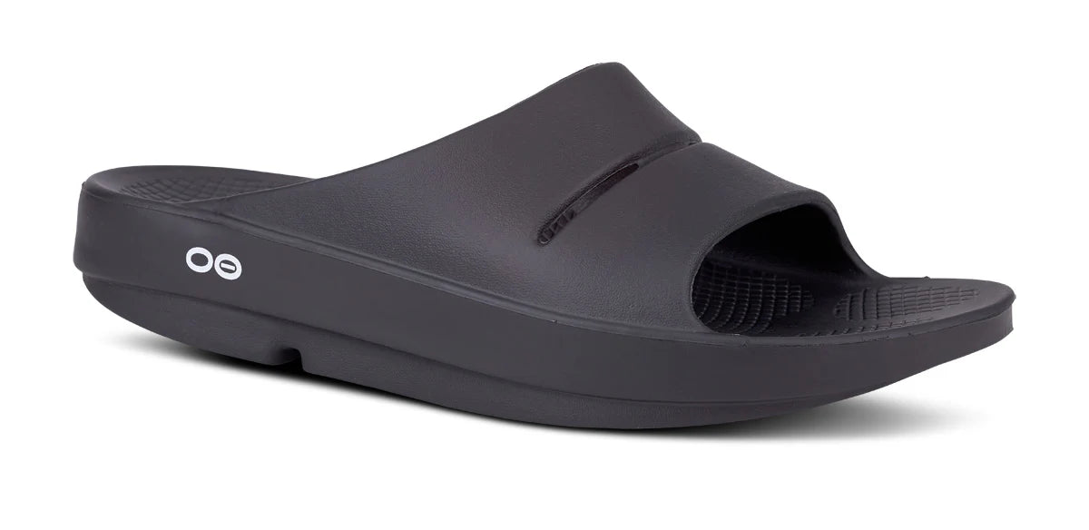 OOFOS OOahh Black Slide Sandal