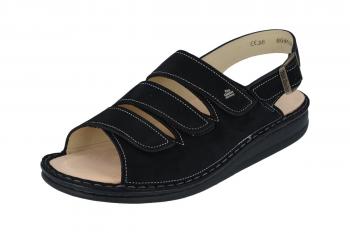 FINN COMFORT SYLT SANDAL BLACK SUEDE