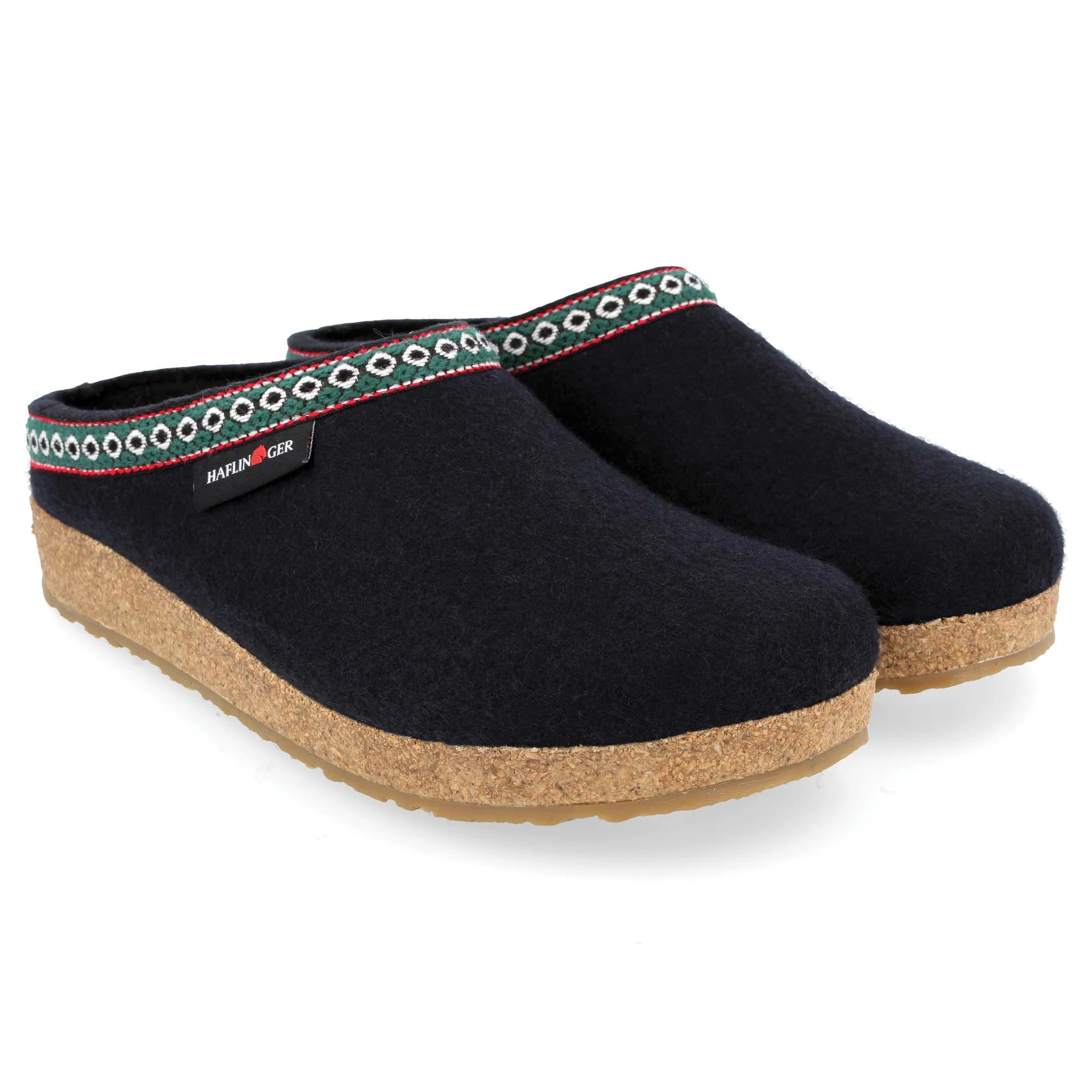 HAFLINGER CLASSIC GRIZZLY SLIPPERS NAVY