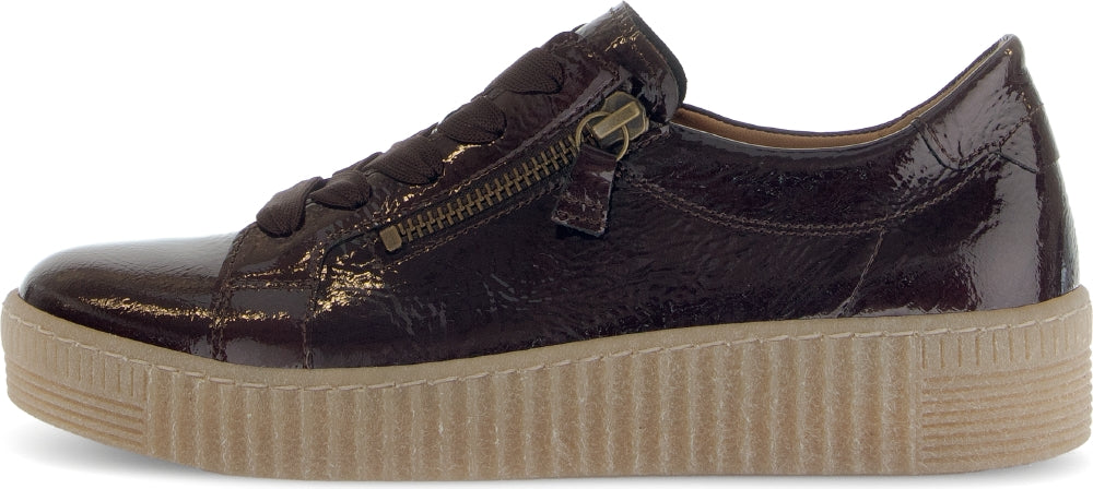 GABOR SNEAKER SIDE ZIP BROWN 73 334 98