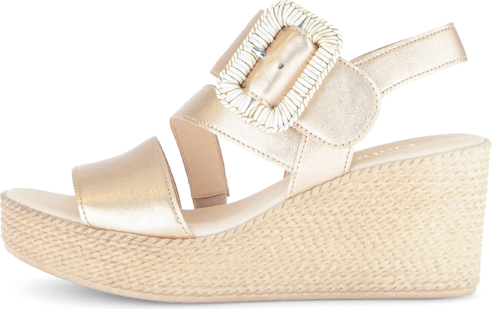 GABOR SANDAL HH WDG STRAPPY BS CHAMPAGNE METALLIC
