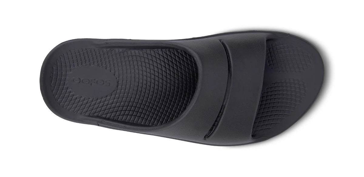 OOFOS OOahh Black Slide Sandal