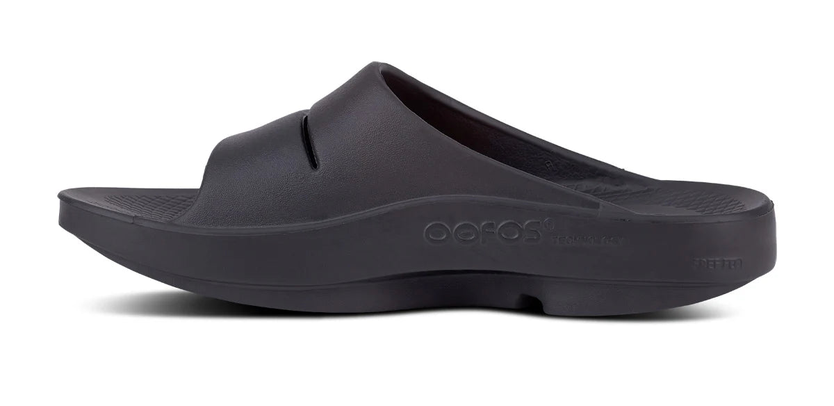 OOFOS OOahh Black Slide Sandal