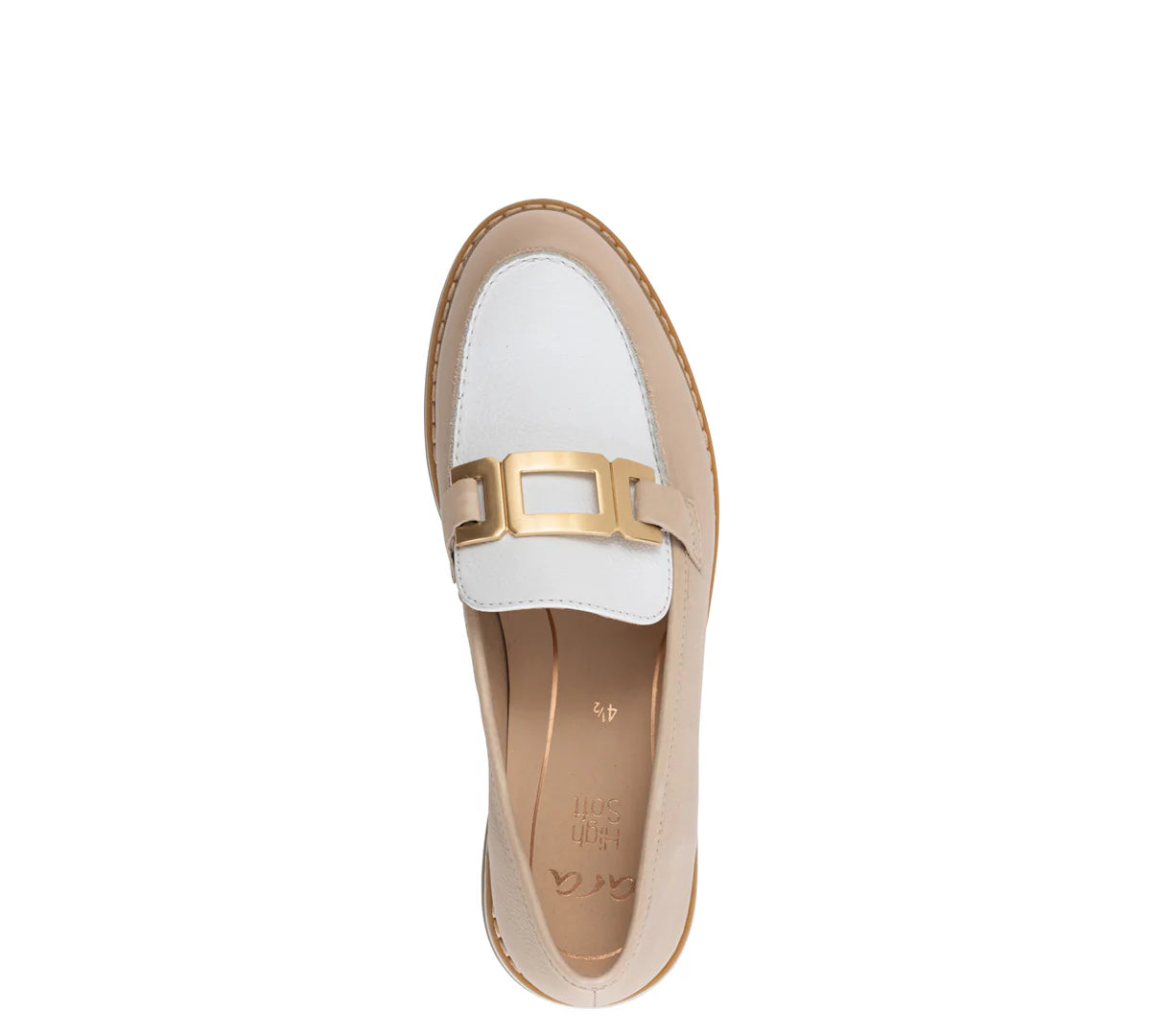 CHAUSSURES ARA MOCASSINS KATSURA EN CUIR DE VEAU BLANC ET COQUILLE