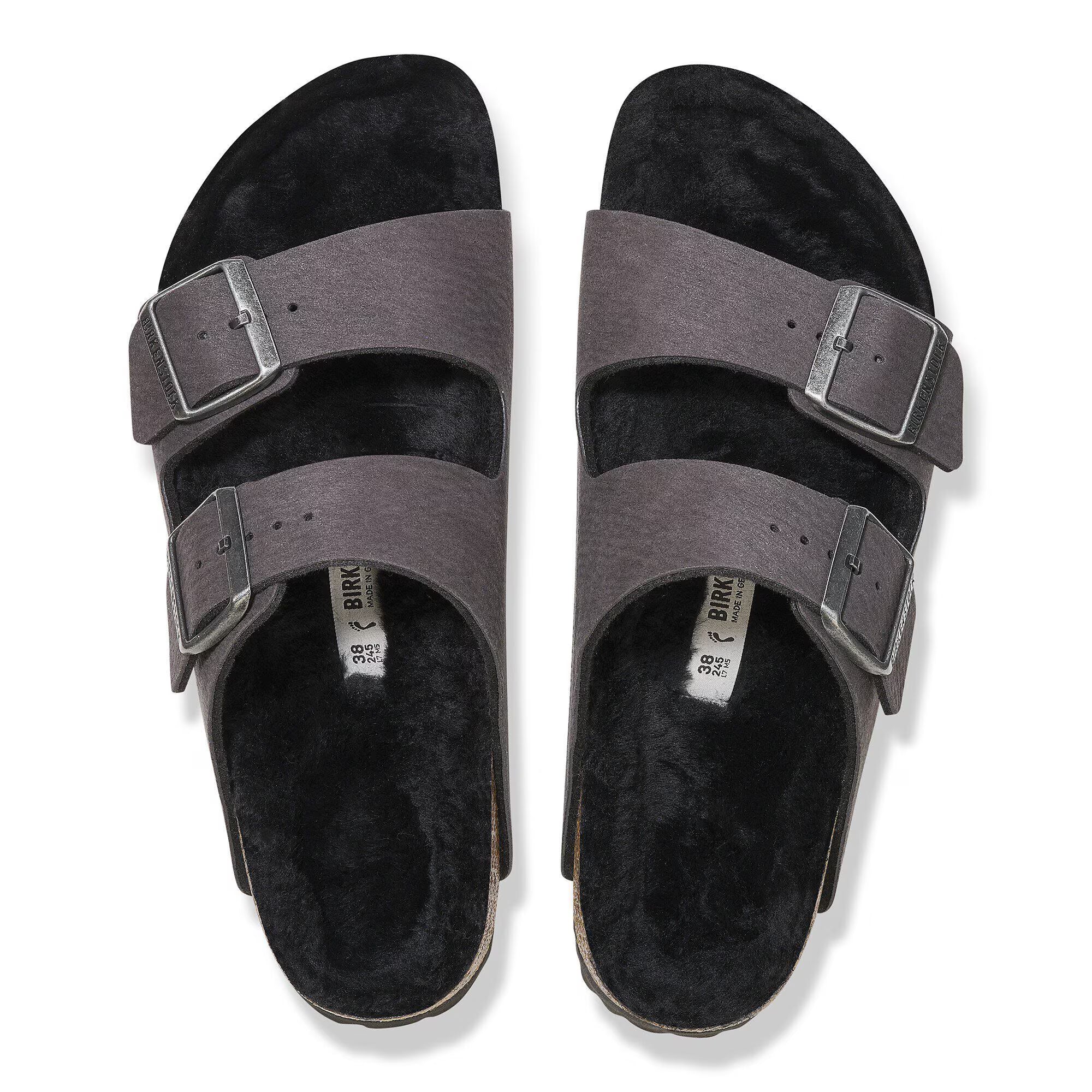 BIRKENSTOCK ARIZONA SHEARLING DUST BLACK