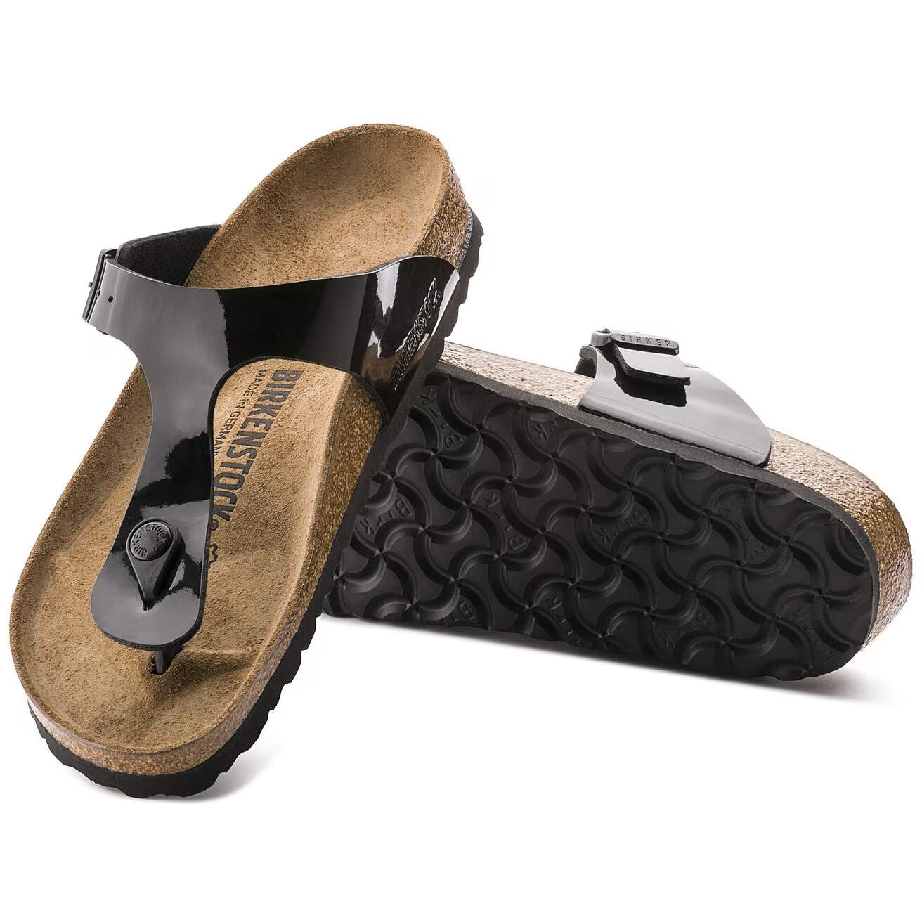 BIRKENSTOCK GIZEH BIRKO FLOR NOIR VERNI