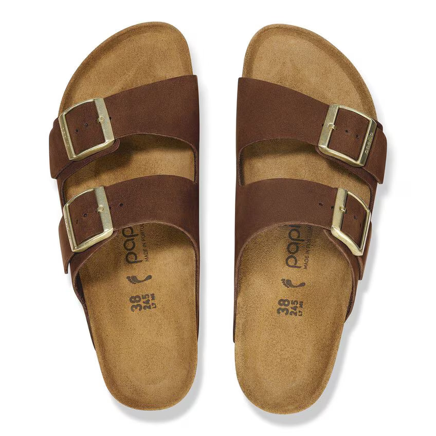BIRKENSTOCK ARIZONA FLEX PLATEFORME CUIR NUBUCK THÉ FONCÉ