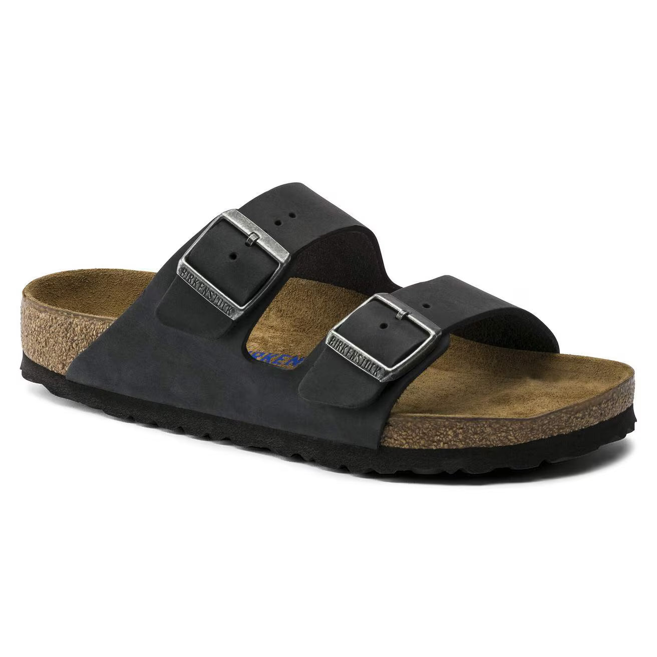BIRKENSTOCK ARIZONA SEMELLE INTÉRIEURE SOUPLE CUIR HUILÉ NOIR