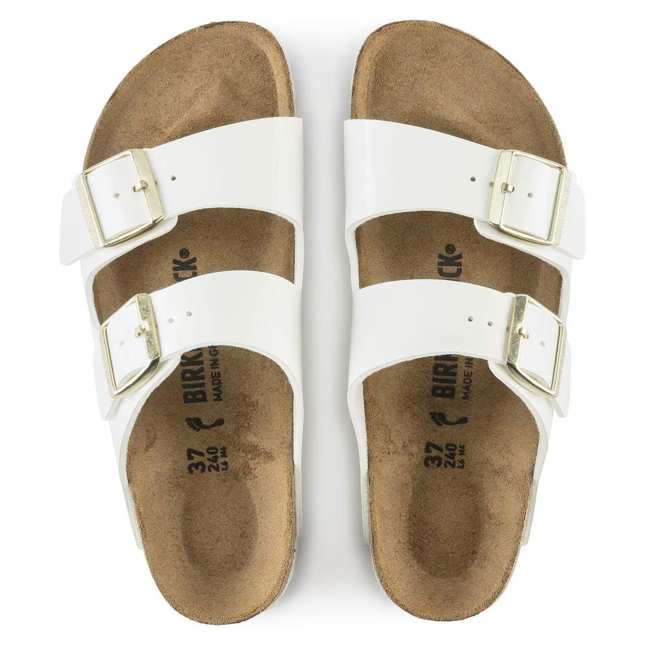 BIRKENSTOCK Arizona Birko-Flor White Patent_