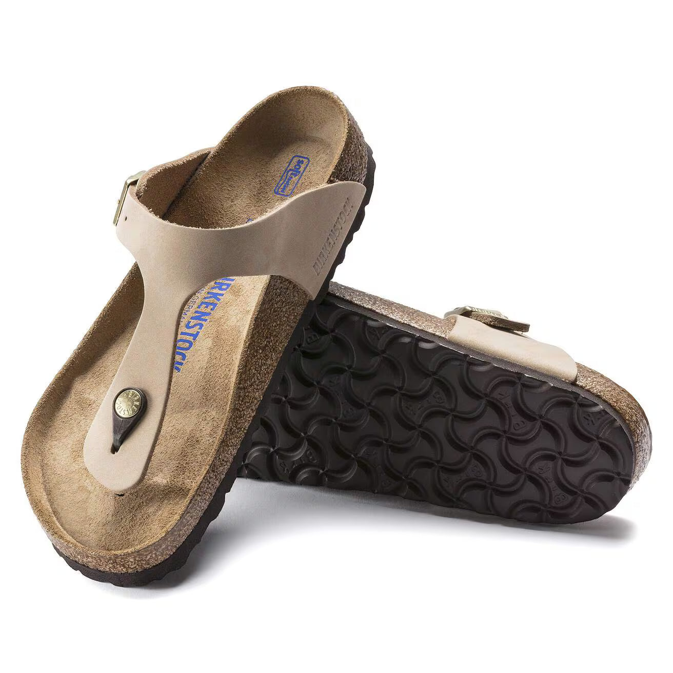 BIRKENSTOCK GIZEH SEMELLE INTÉRIEURE SOUPLE EN CUIR NUBUCK SANDCASTLE