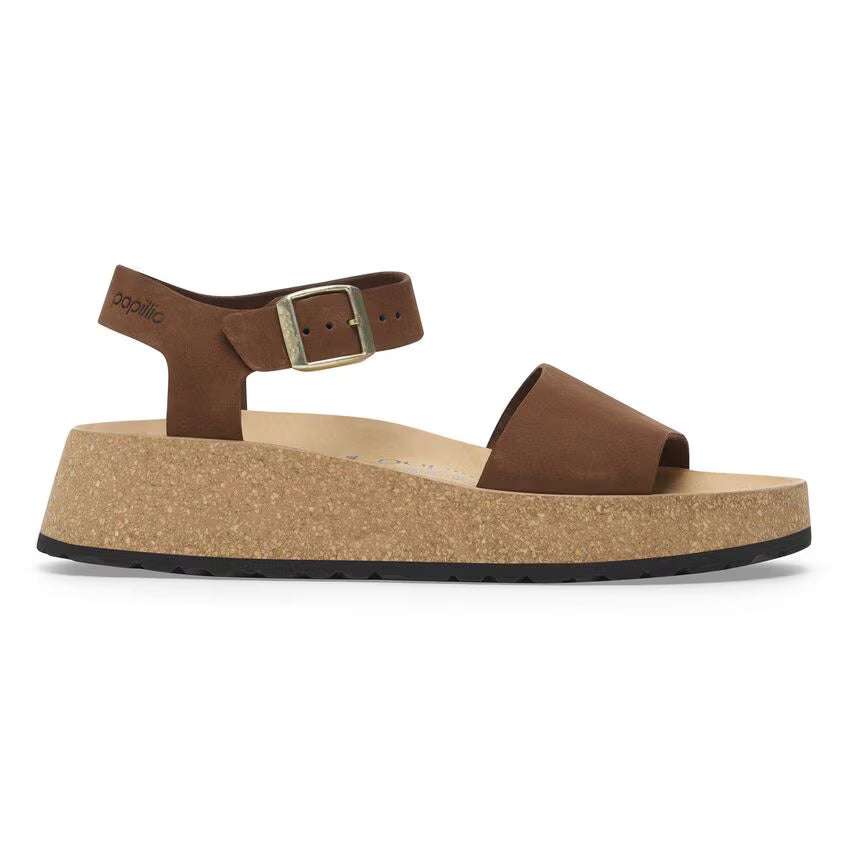 BIRKENSTOCK GLENDA CUIR NUBUCK THÉ FONCÉ