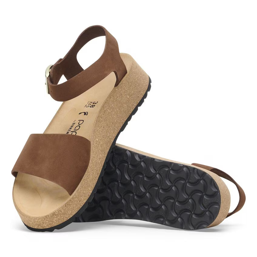 BIRKENSTOCK GLENDA CUIR NUBUCK THÉ FONCÉ