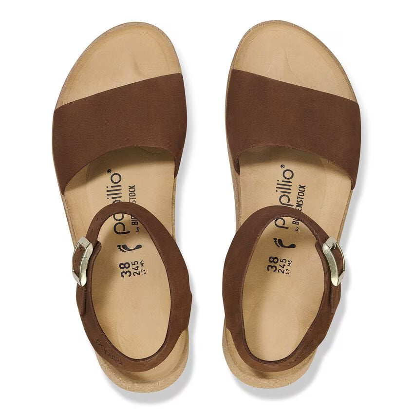 BIRKENSTOCK GLENDA CUIR NUBUCK THÉ FONCÉ
