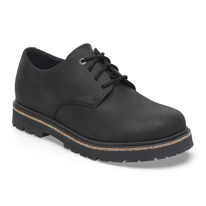 BIRKENSTOCK HIGHWOOD BAS À LACETS EN CUIR HUILÉ NOIR