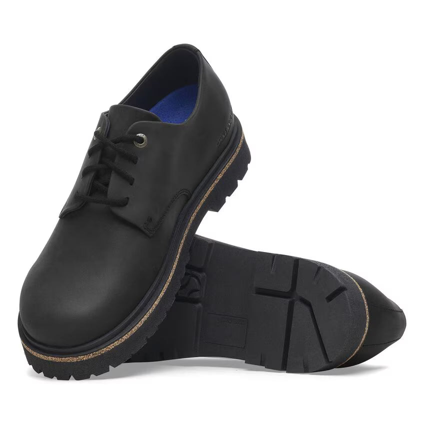 BIRKENSTOCK HIGHWOOD BAS À LACETS EN CUIR HUILÉ NOIR