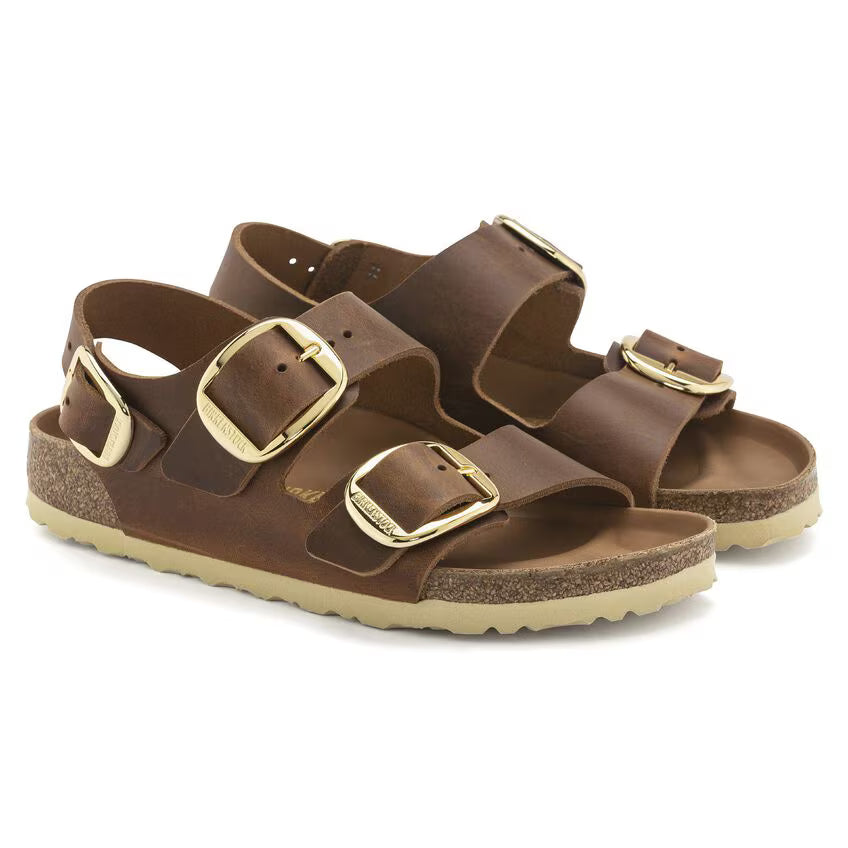 BIRKENSTOCK MILANO BIG BUCKLE COGNAC OILED LEATHER