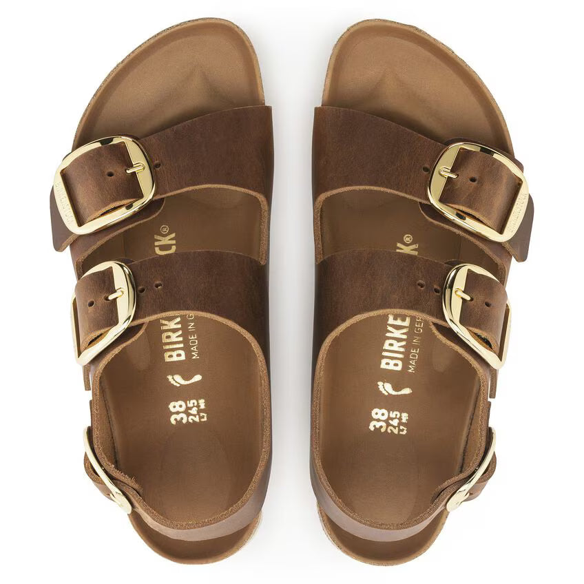 BIRKENSTOCK MILANO BIG BUCKLE COGNAC OILED LEATHER