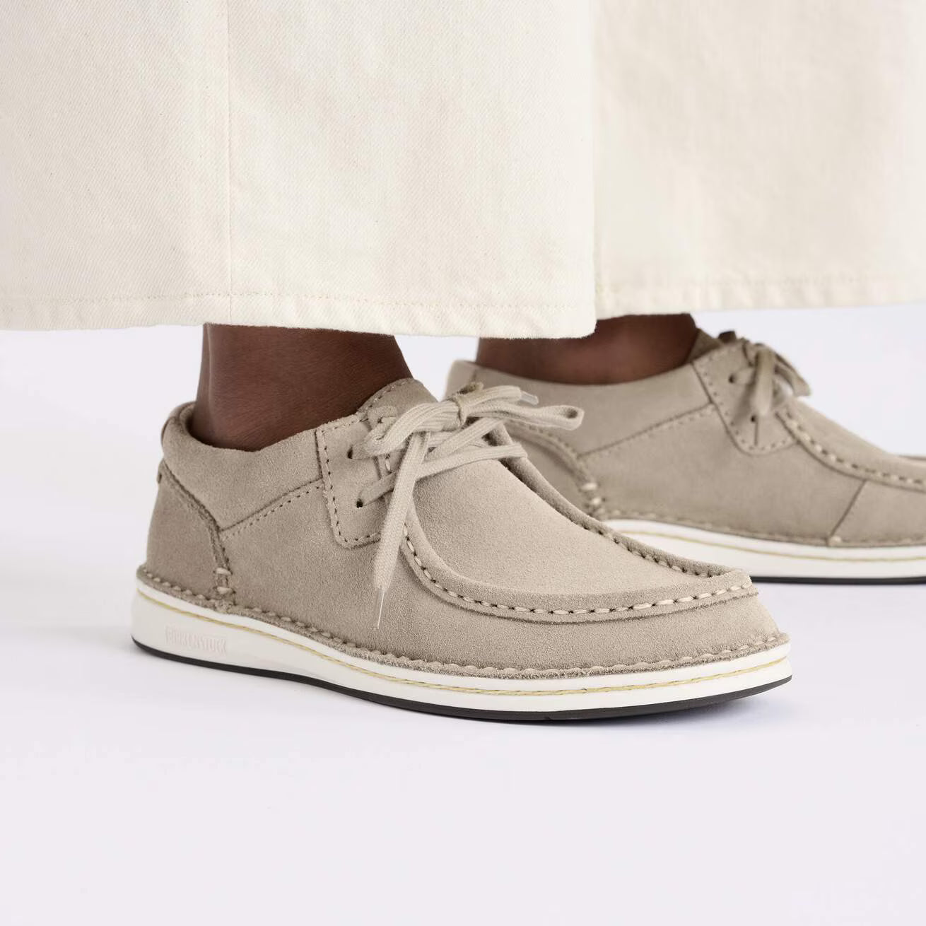 BIRKENSTOCK PASADENA SHOE LACE UP TAUPE SUEDE LEATHER