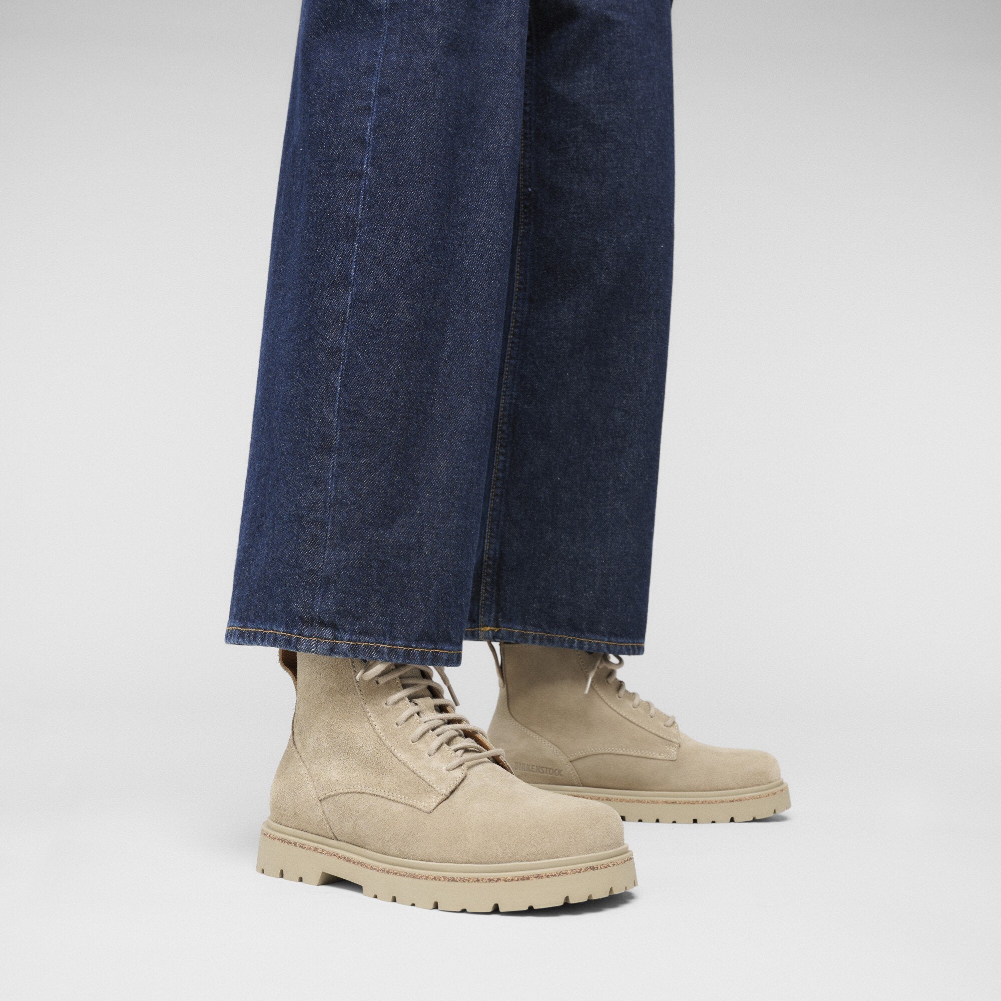 Birkenstock Highwood Lace Mid Men Suede Leather Taupe_