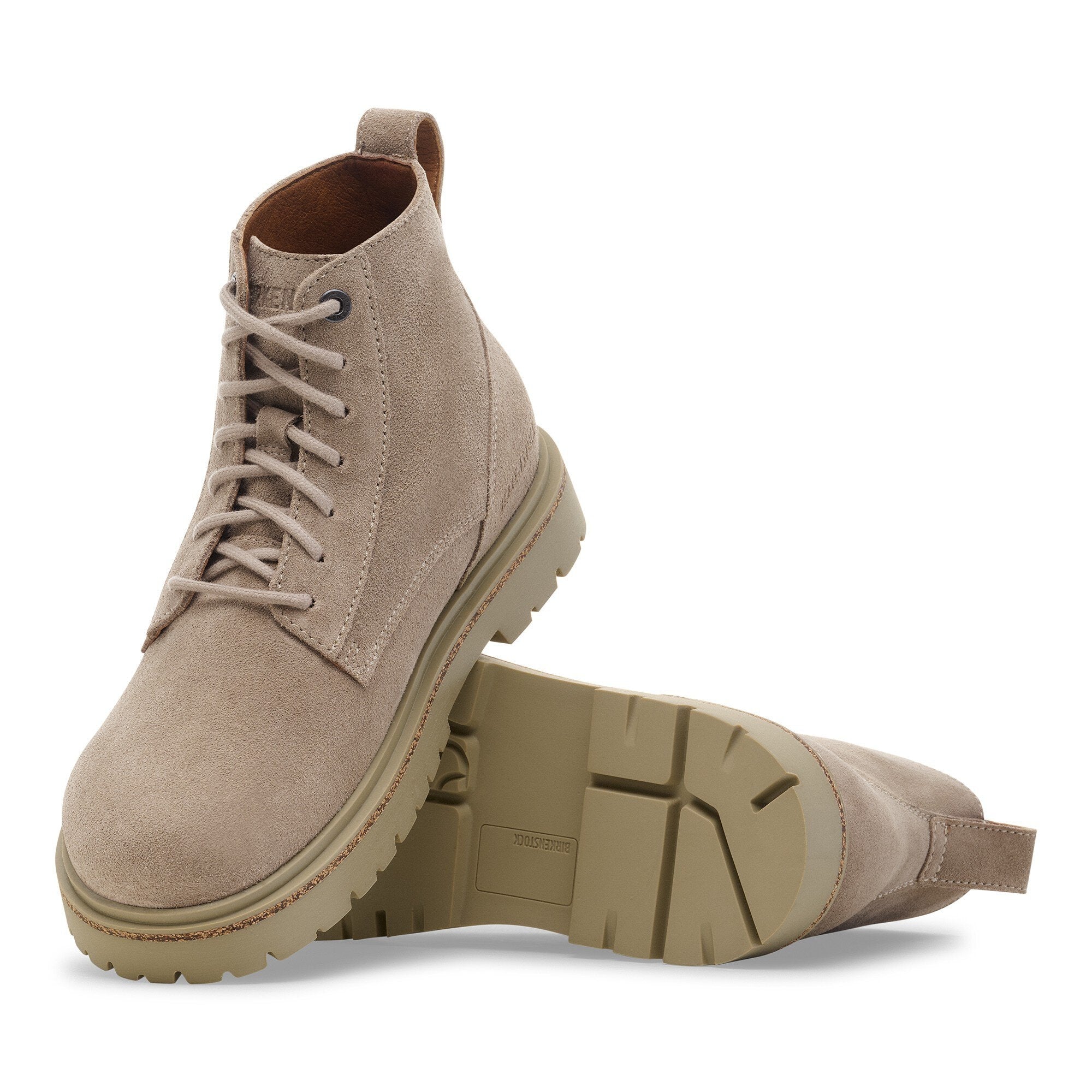 Birkenstock Highwood Lace Mid Men Suede Leather Taupe_