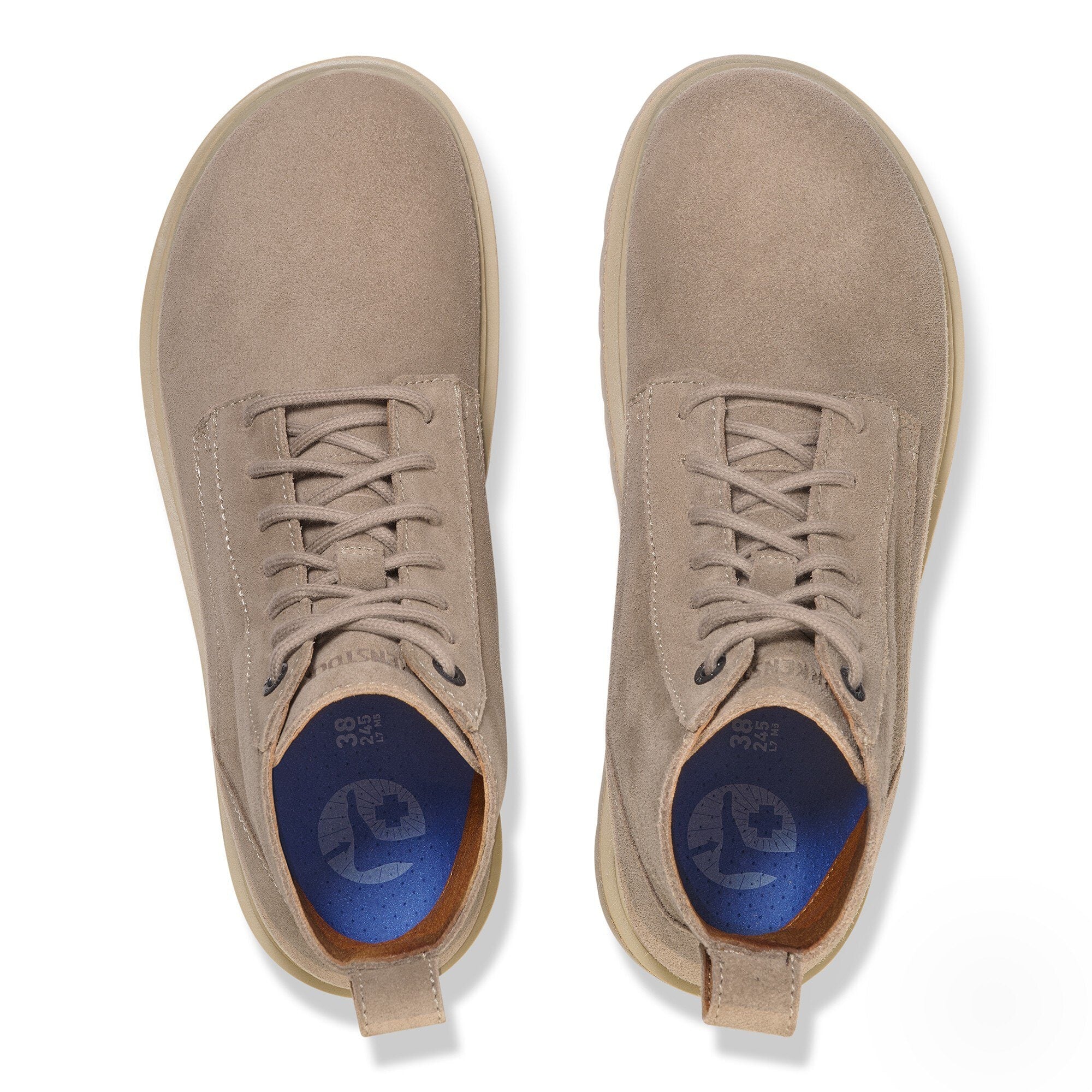 Birkenstock Highwood Lace Mid Men Suede Leather Taupe_