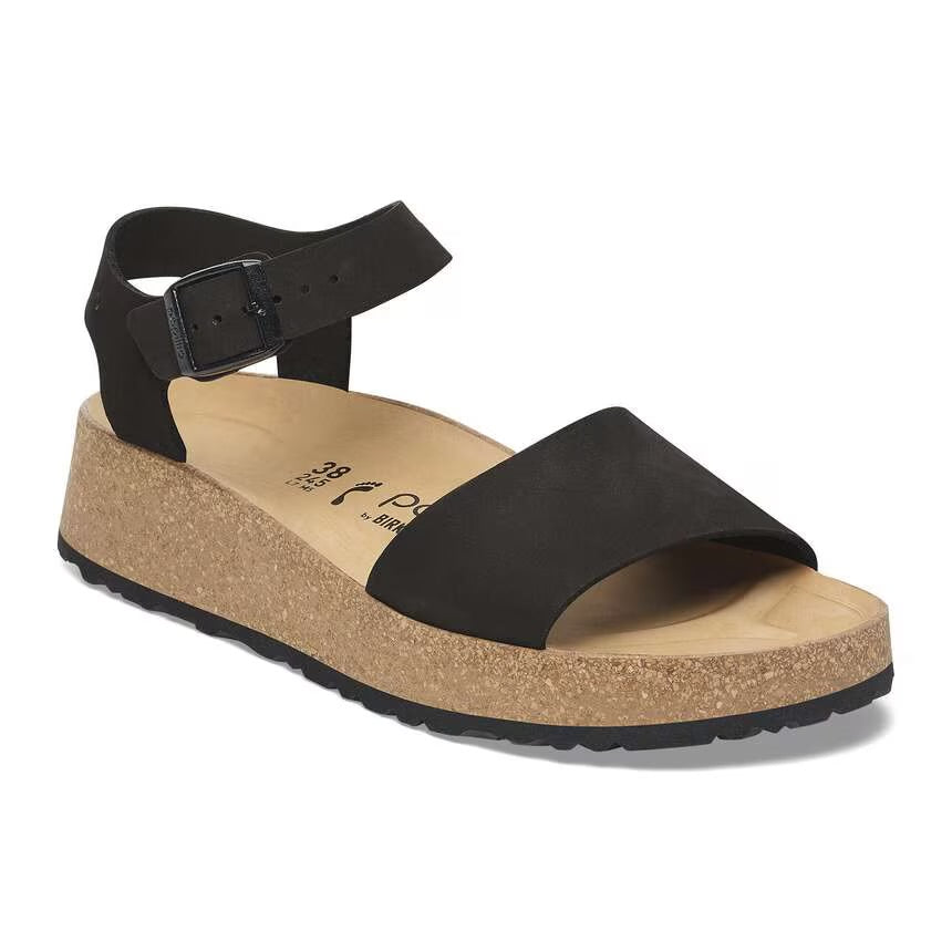 BIRKENSTOCK GLENDA CUIR NUBUCK NOIR