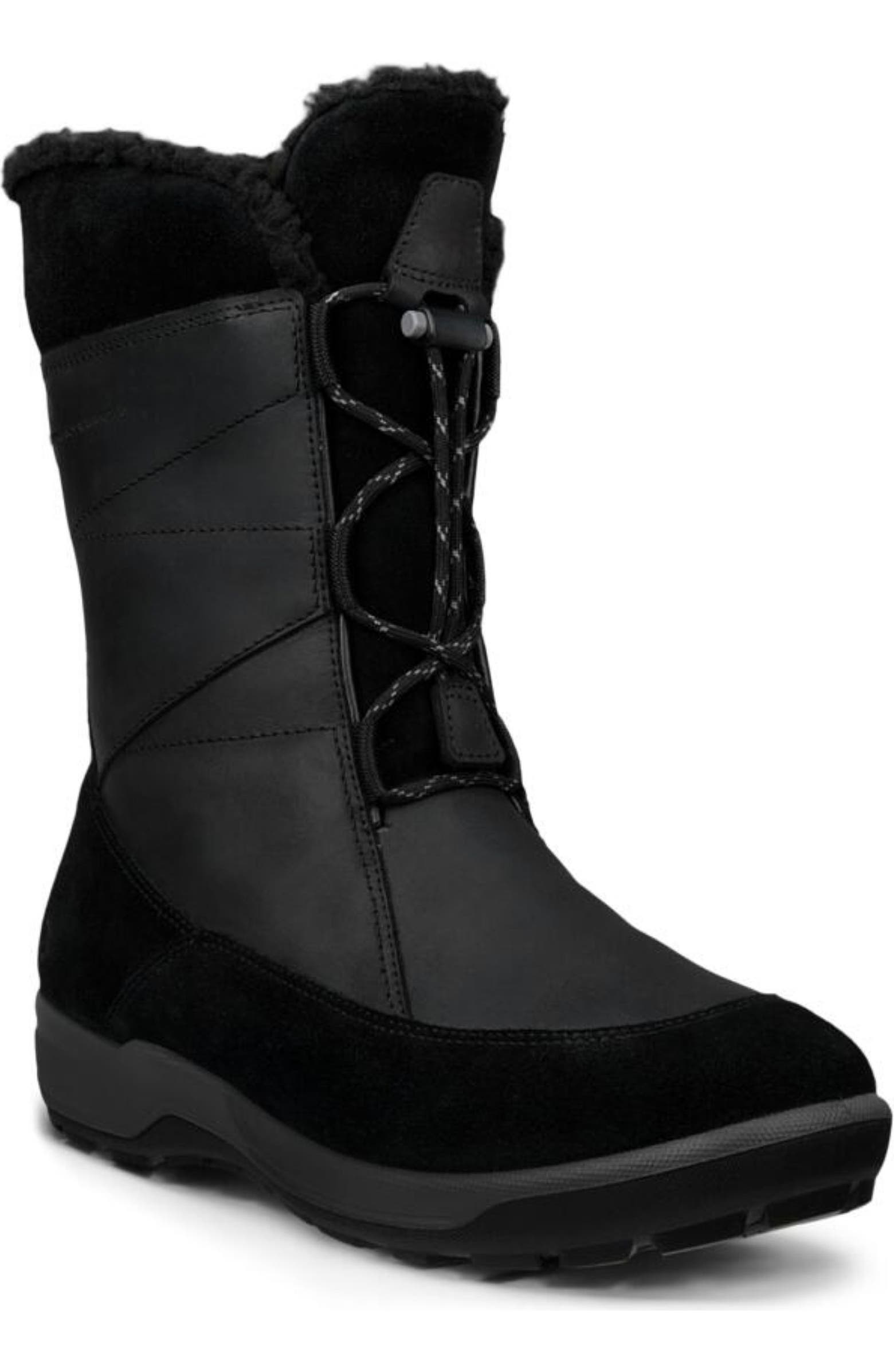 ECCO Trace Lite Waterproof Faux Shearling Lined Hiking Boot