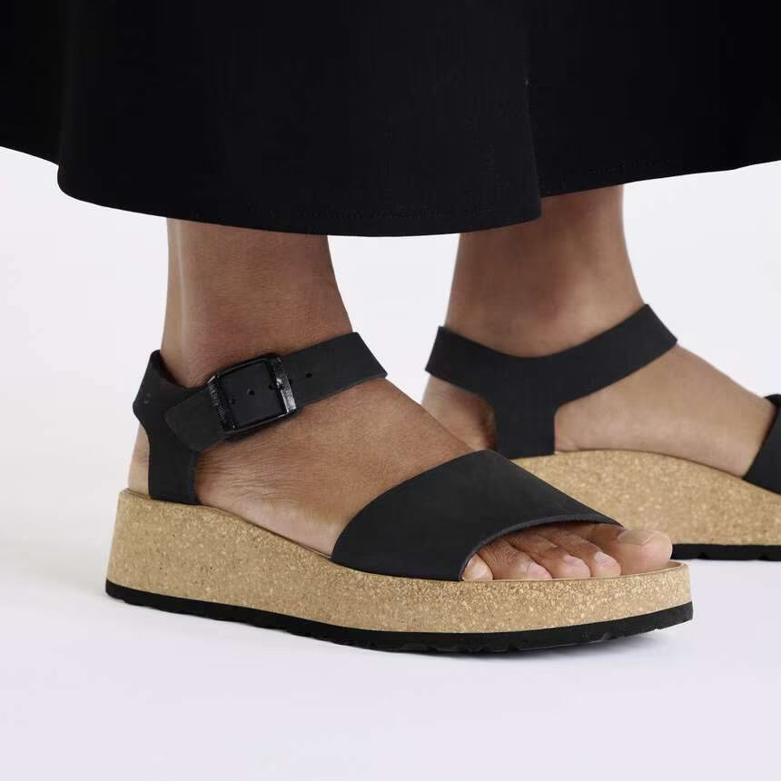 BIRKENSTOCK GLENDA CUIR NUBUCK NOIR