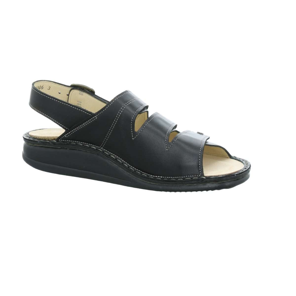 SANDALE FINN COMFORT JUIST EN CUIR NOIR SOUPLE