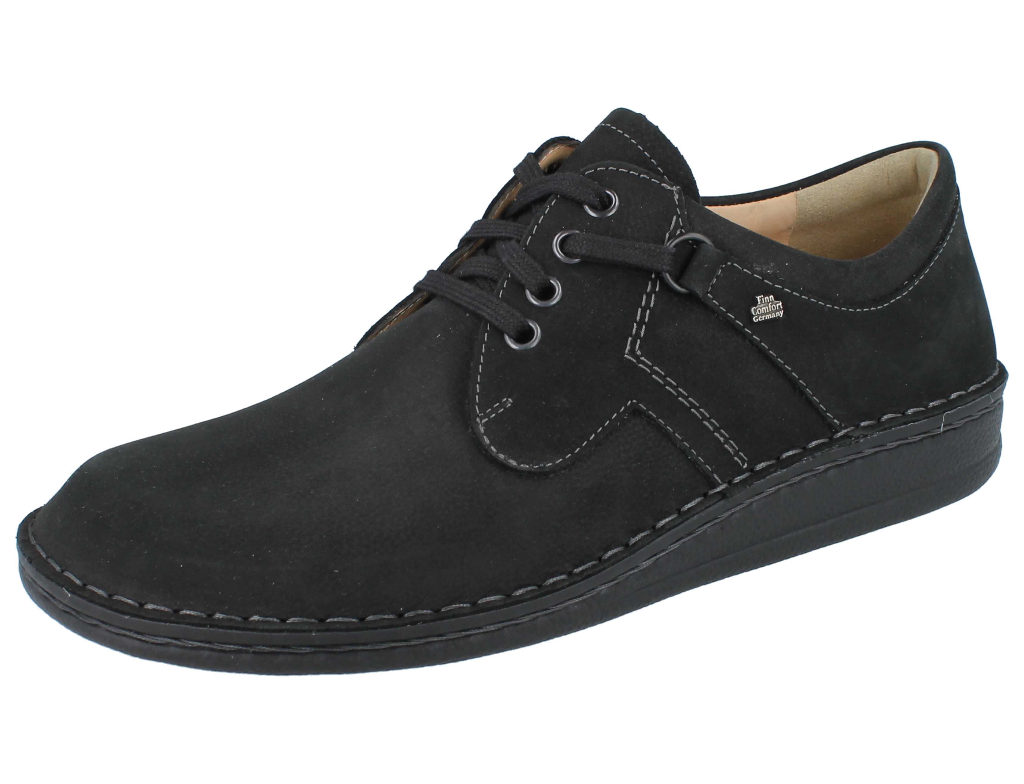 FINN COMFORT VAASA À LACETS EN DAIM NOIR