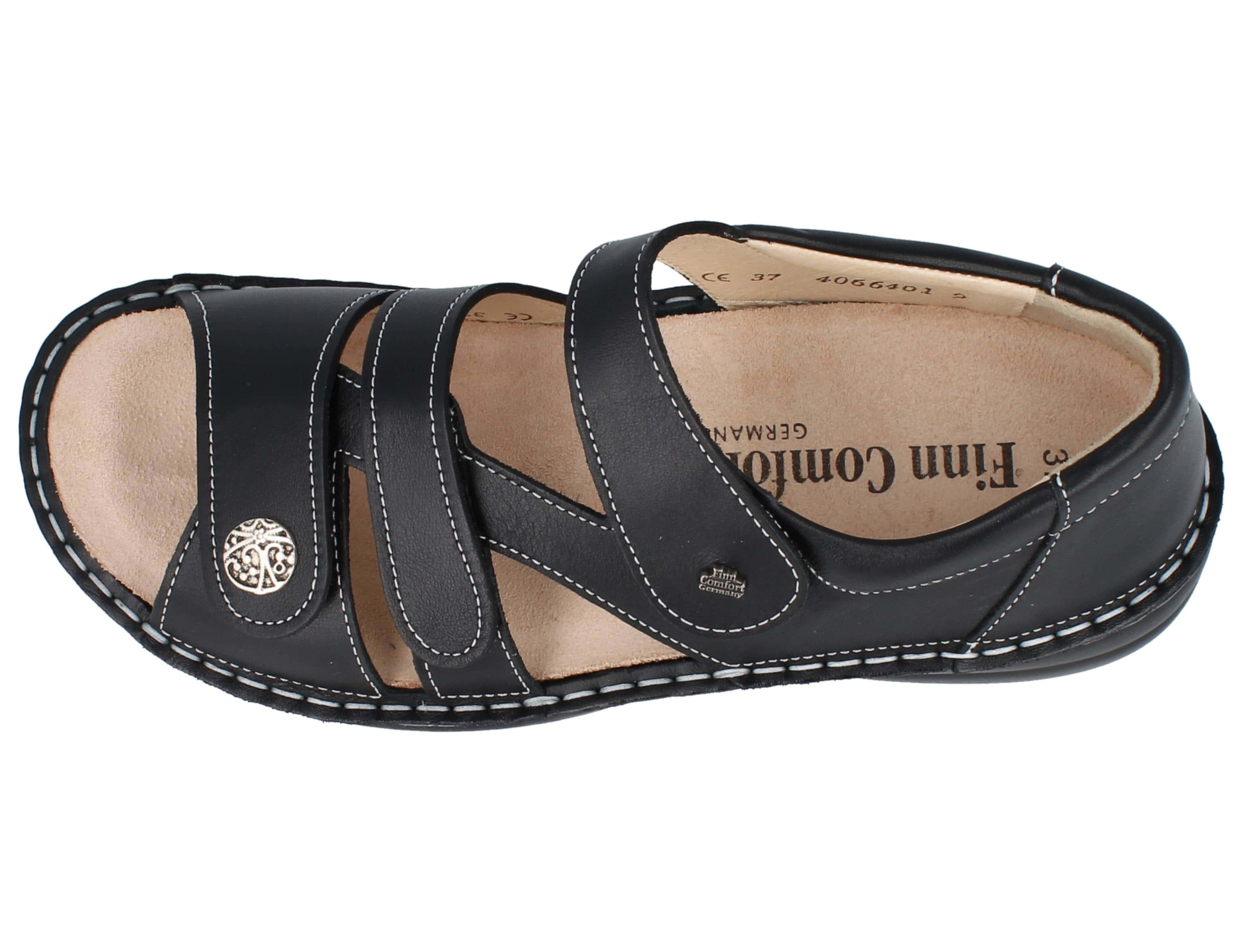 SANDALE À TALON FERMÉ FINN COMFORT BIELLA EN NAPPA NOIR SOUPLE