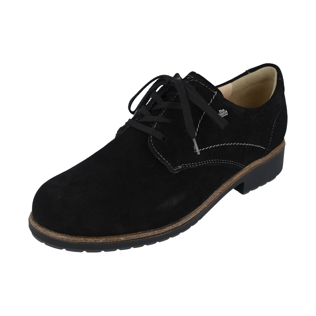 FINN COMFORT ELMHURST DERBY SHOE BLACK SUEDE