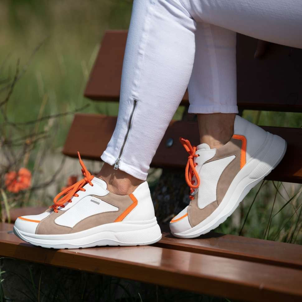 FINN COMFORT PICCADILLY BLANC/ORANGE