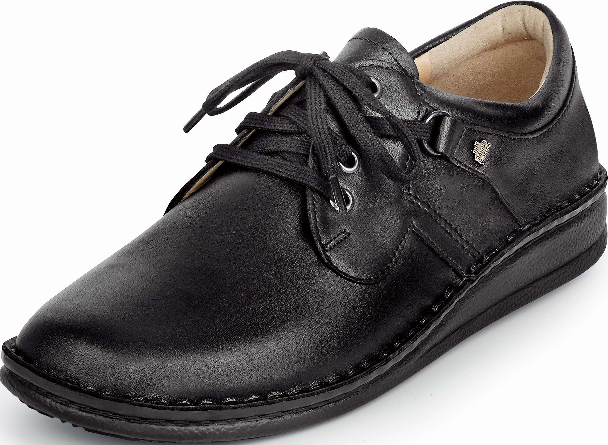 FINN COMFORT VAASA À LACETS EN CUIR NAPPA NOIR