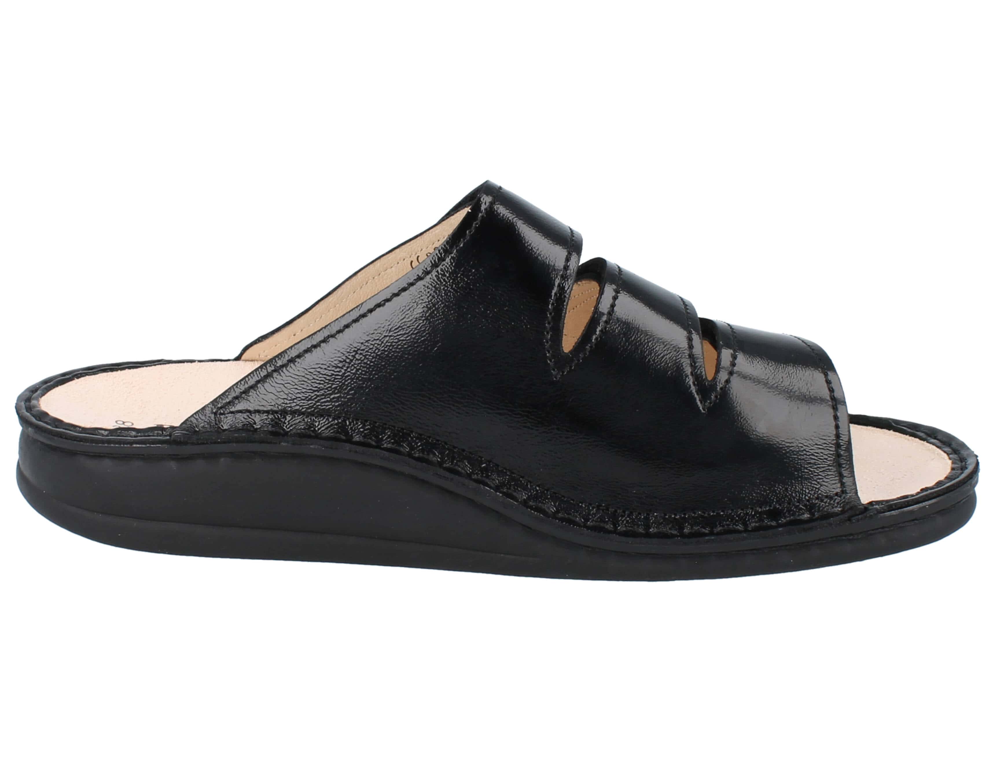 FINN COMFORT Korfu Sandals | Black Nappa | Finn Comfort Canada