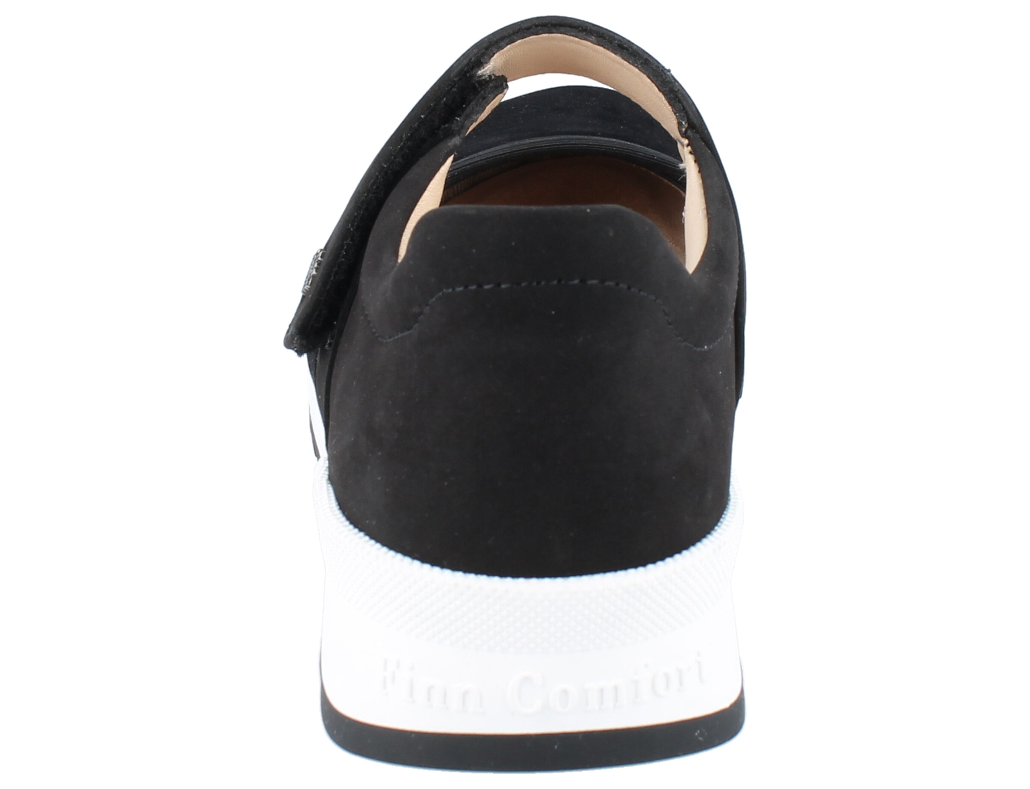 Finn Comfort Assenza Black Mary Jane back view Velcro strap support