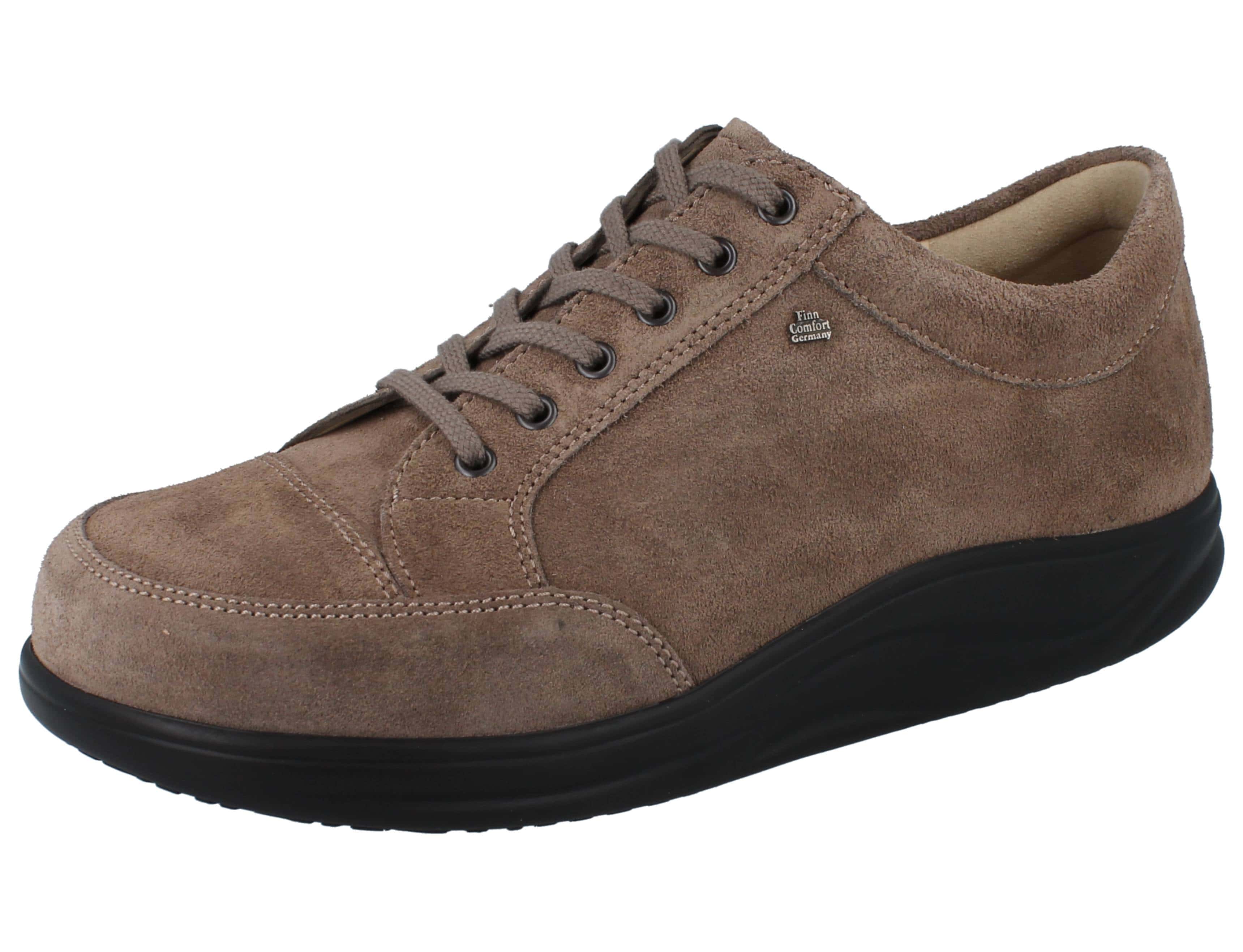 BASKETS FINN COMFORT HUELVA À LACETS EN VELOURS OXYDE