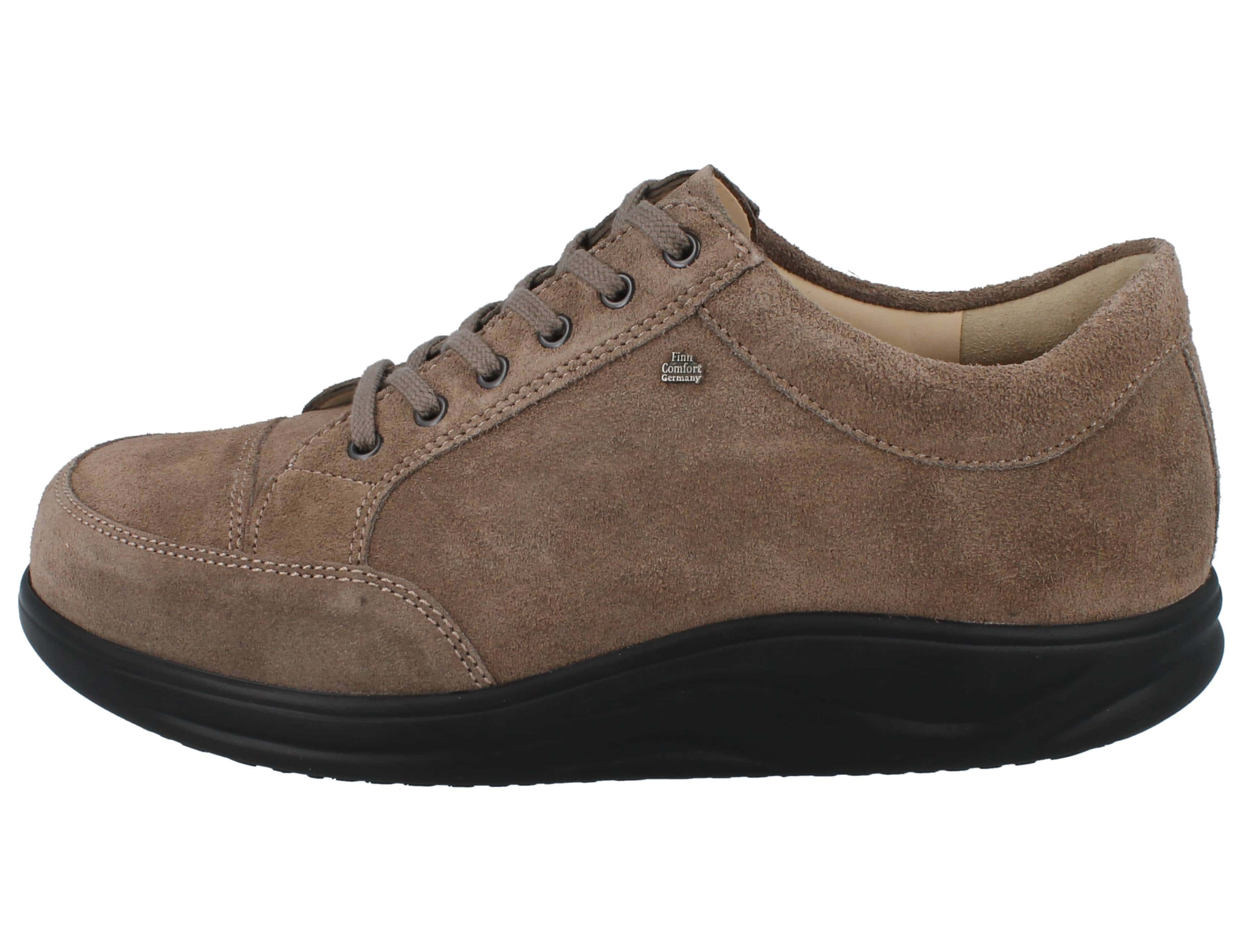 BASKETS FINN COMFORT HUELVA À LACETS EN VELOURS OXYDE