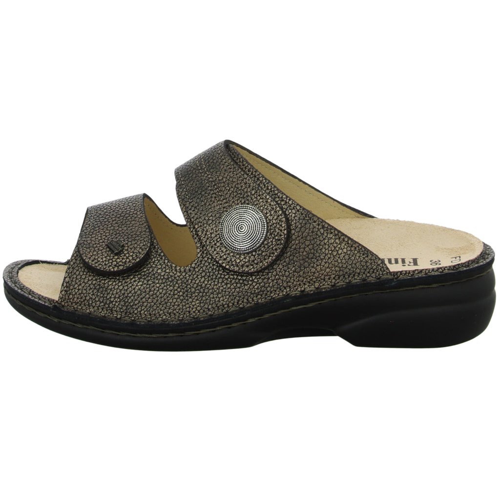 Finn Comfort Sansibar Women's Slide Sandals CARBON GREY SHOP BUY ONLINE FOOT SENATION 