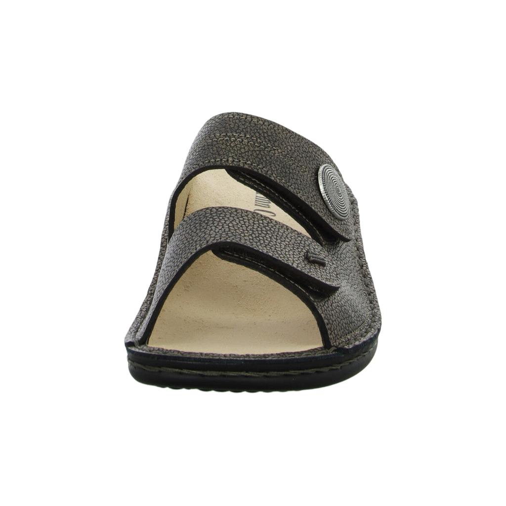 Finn Comfort Sansibar Women's Slide Sandals CARBON GREY SHOP BUY ONLINE FOOT SENATION 