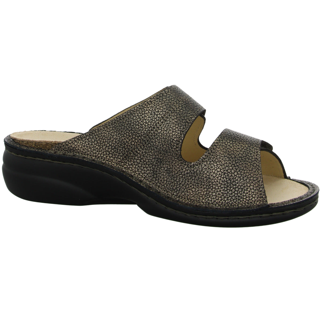 Finn Comfort Sansibar Women's Slide Sandals CARBON GREY SHOP BUY ONLINE FOOT SENATION 