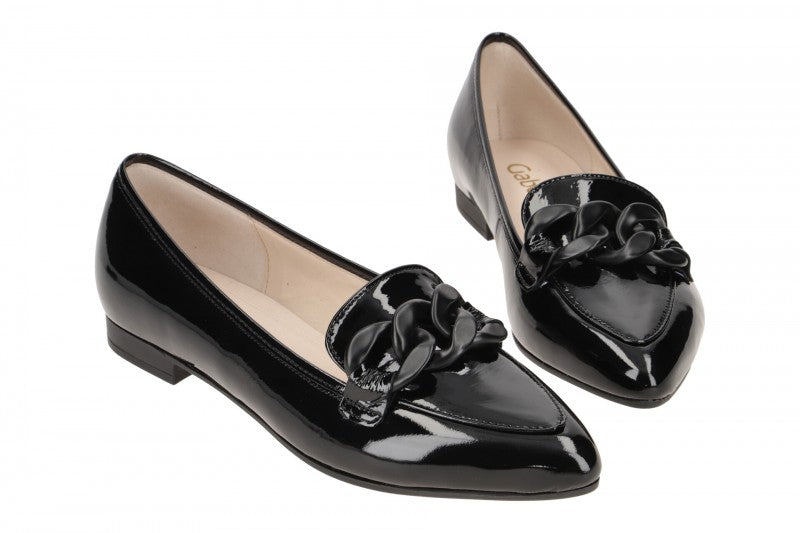 GABOR WOMEN'S LOAFERS BLACK PATENT
