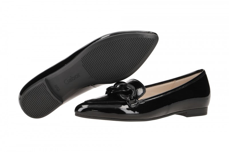 GABOR WOMEN'S LOAFERS BLACK PATENT