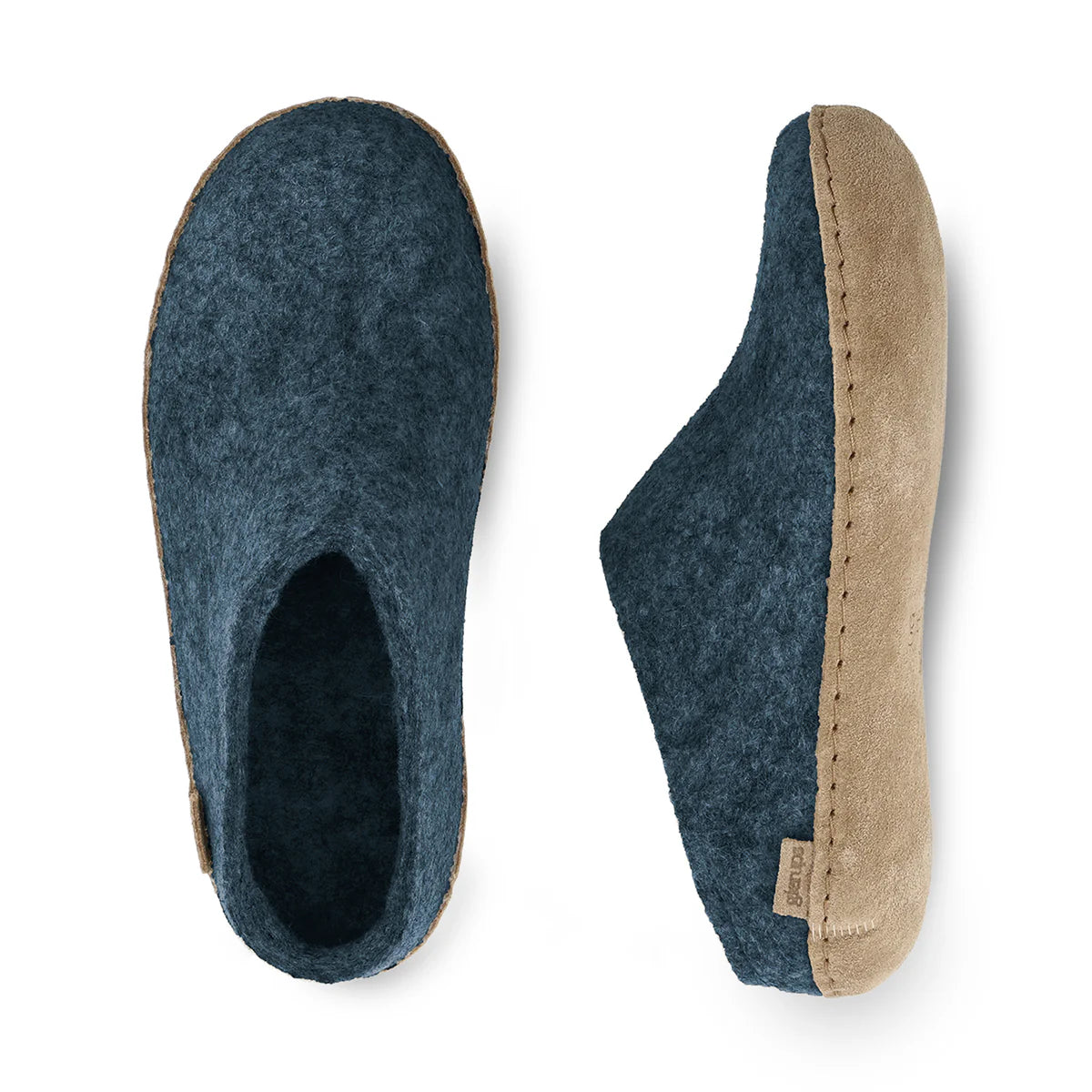 PANTOUFLES GLERUPS SLIP ON PANTOUFLES EN CUIR DENIM