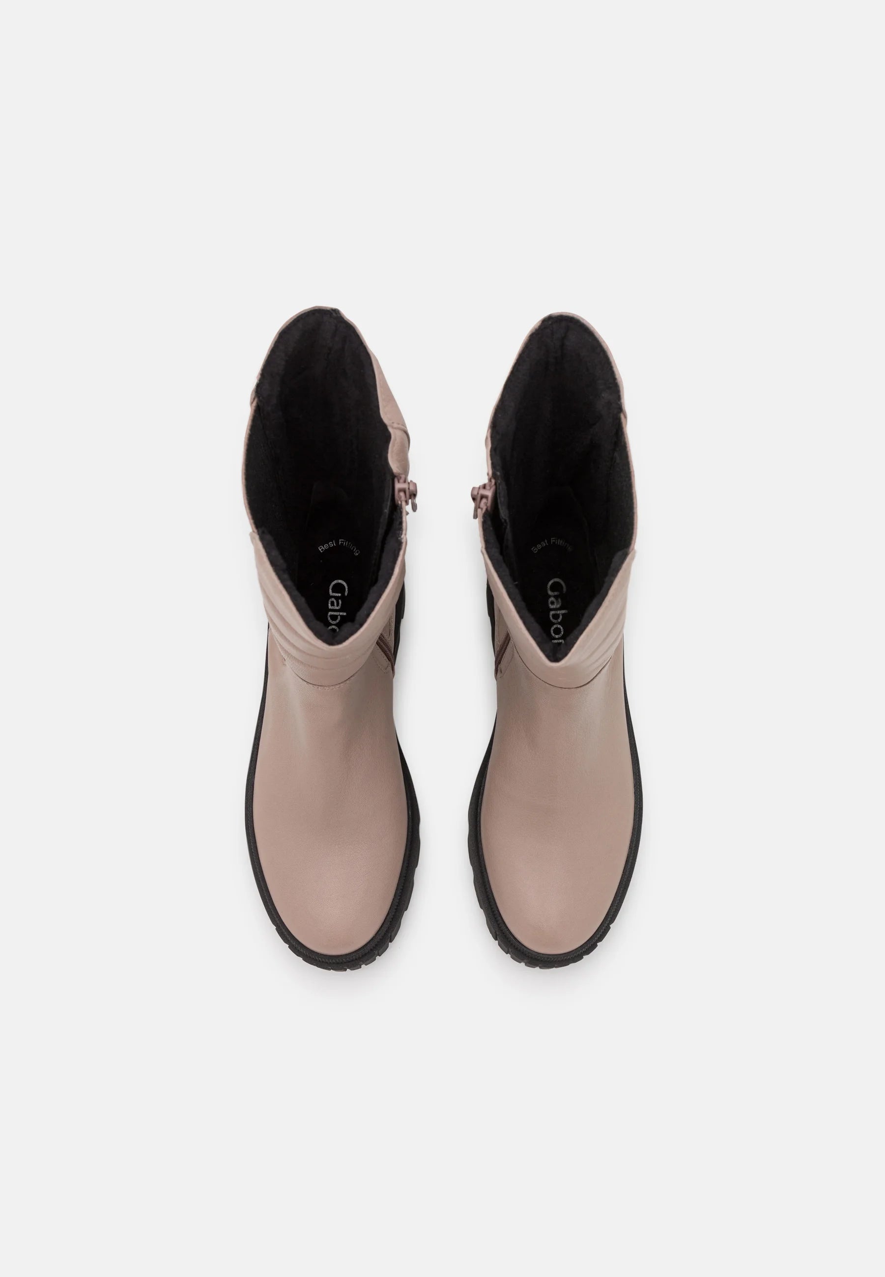 BOTTINES MI-HAUTES GABOR AVEC FERMETURE ÉCLAIR LATÉRALE ÉLASTIQUE 91-823-20 NUDE FONCÉ