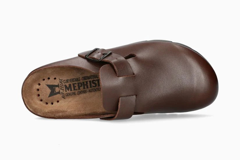 MEPHISTO ZAVERIO FIT CLOG CUIR CHÂTAIGNE