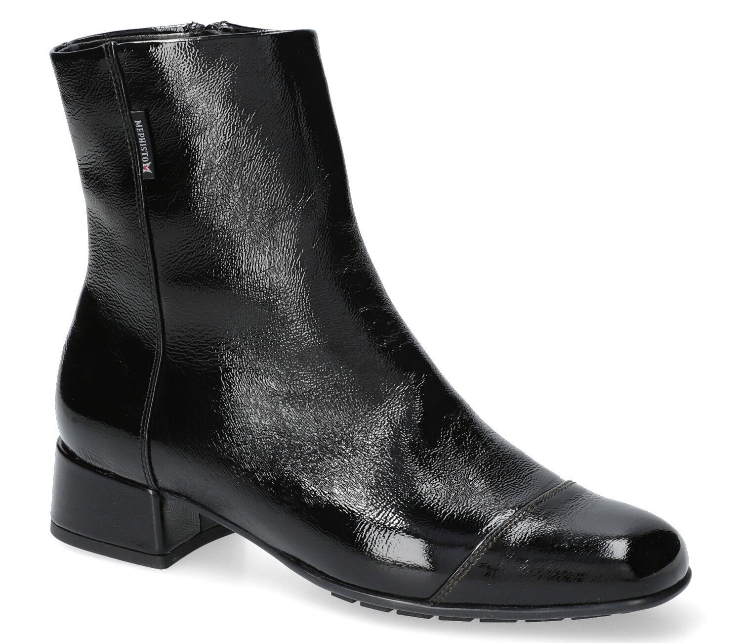 MEPHISTO JILIANE DRESS BOOT BLACK VERNIS_